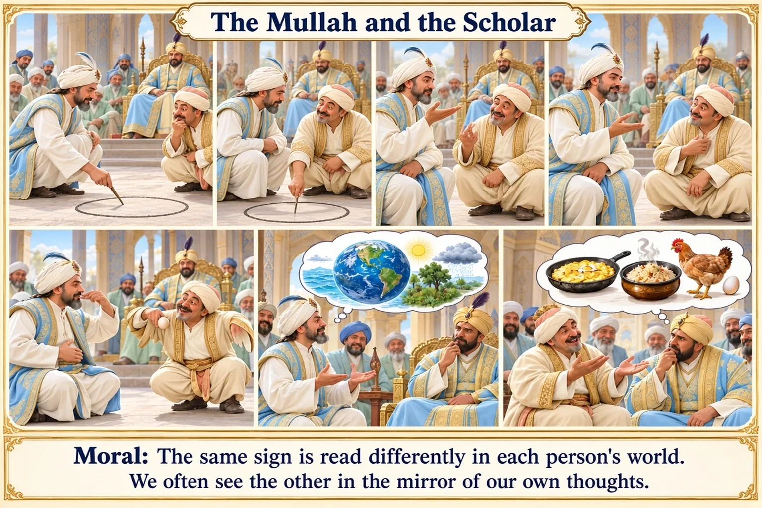 Illustration of The Mullah and the Scholar