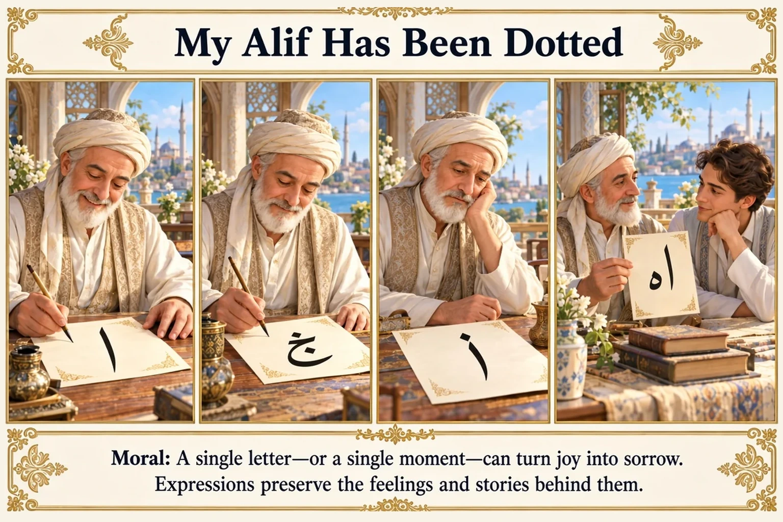 Illustration of My Alif Has Been Dotted