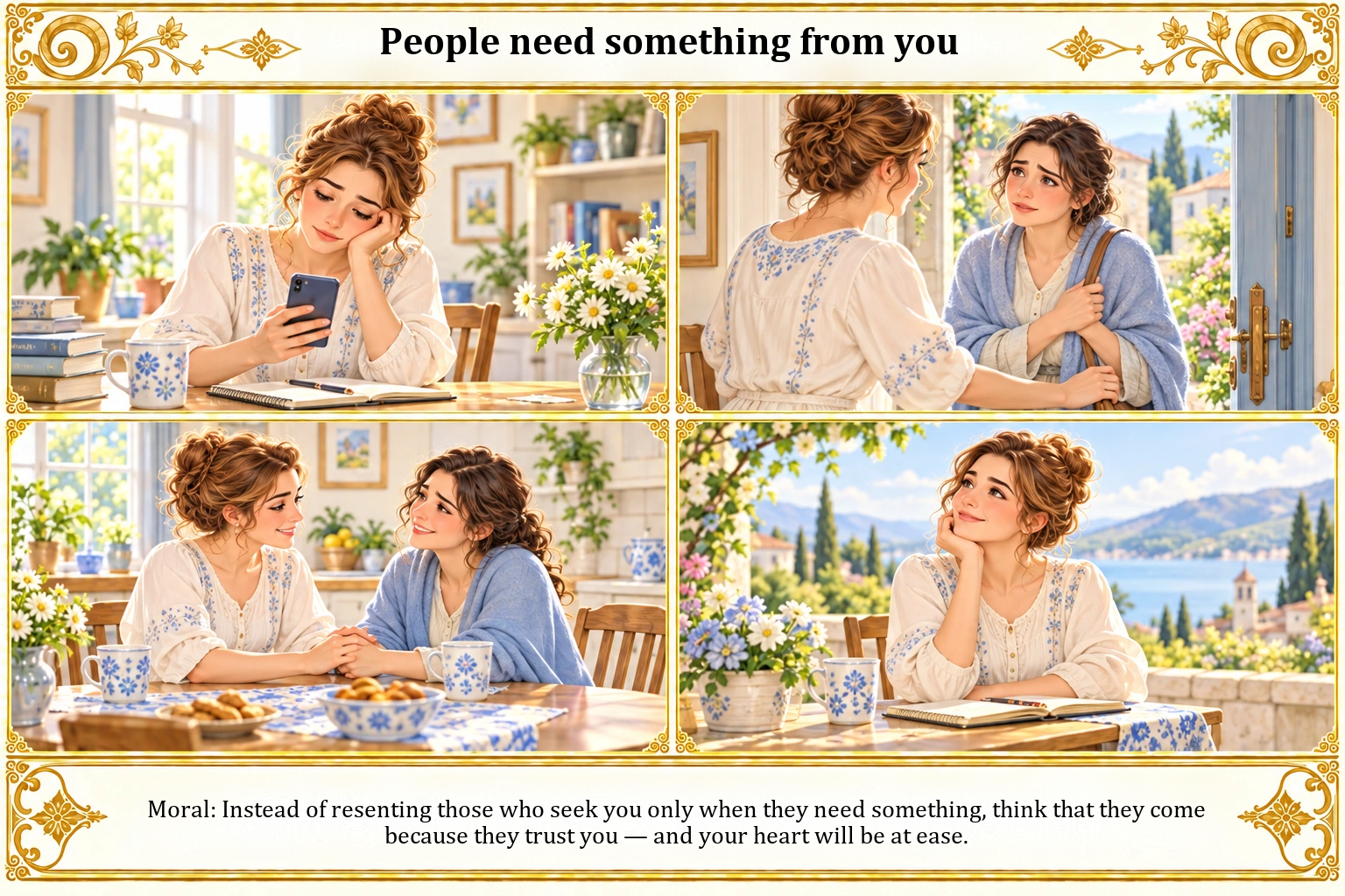 Illustration of People Who Need Something from You