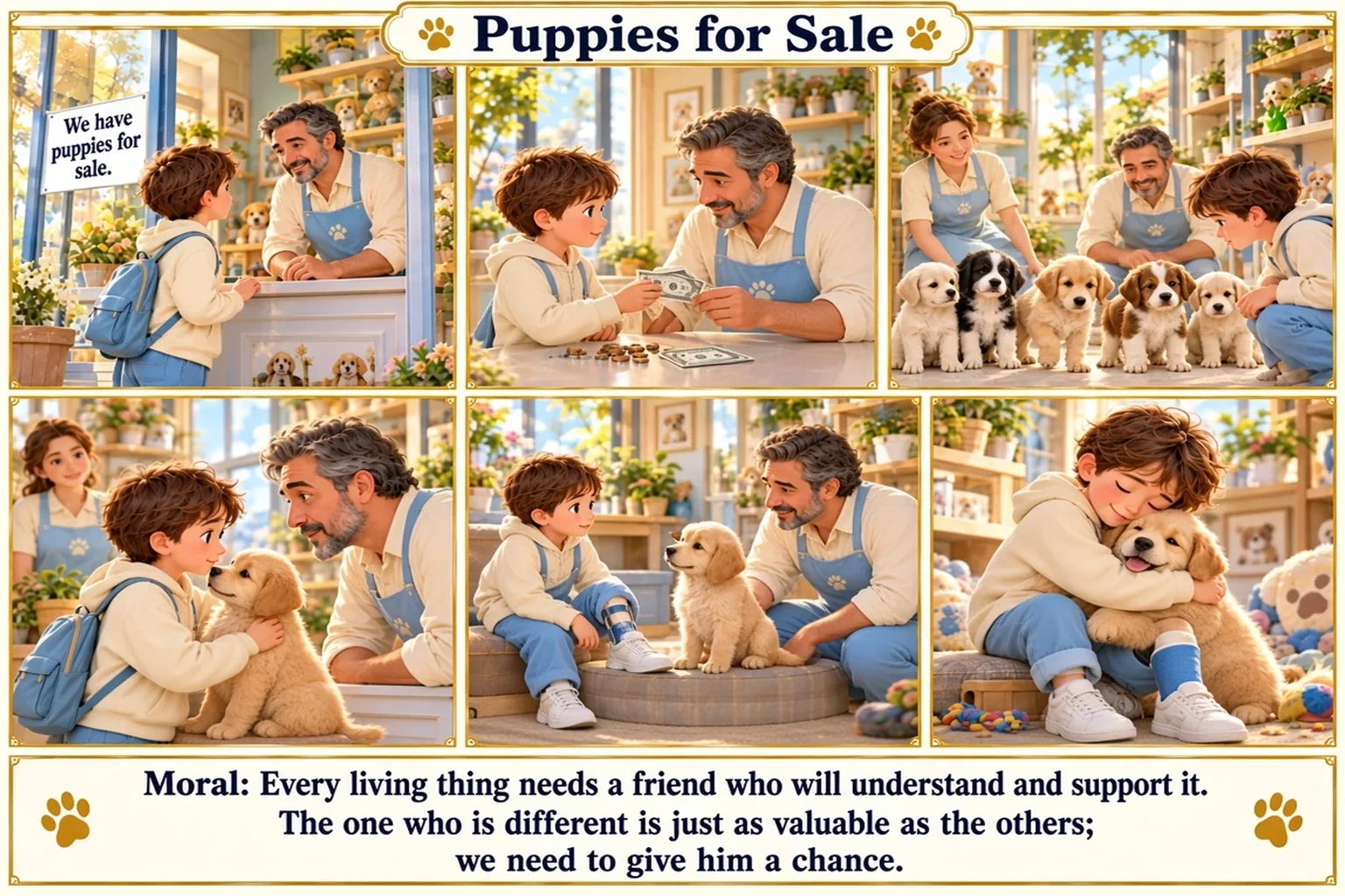 Illustration of Puppies for Sale
