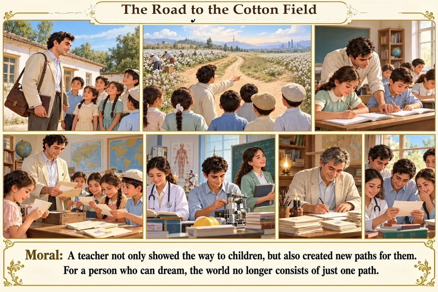 Illustration of The Road to the Cotton Field