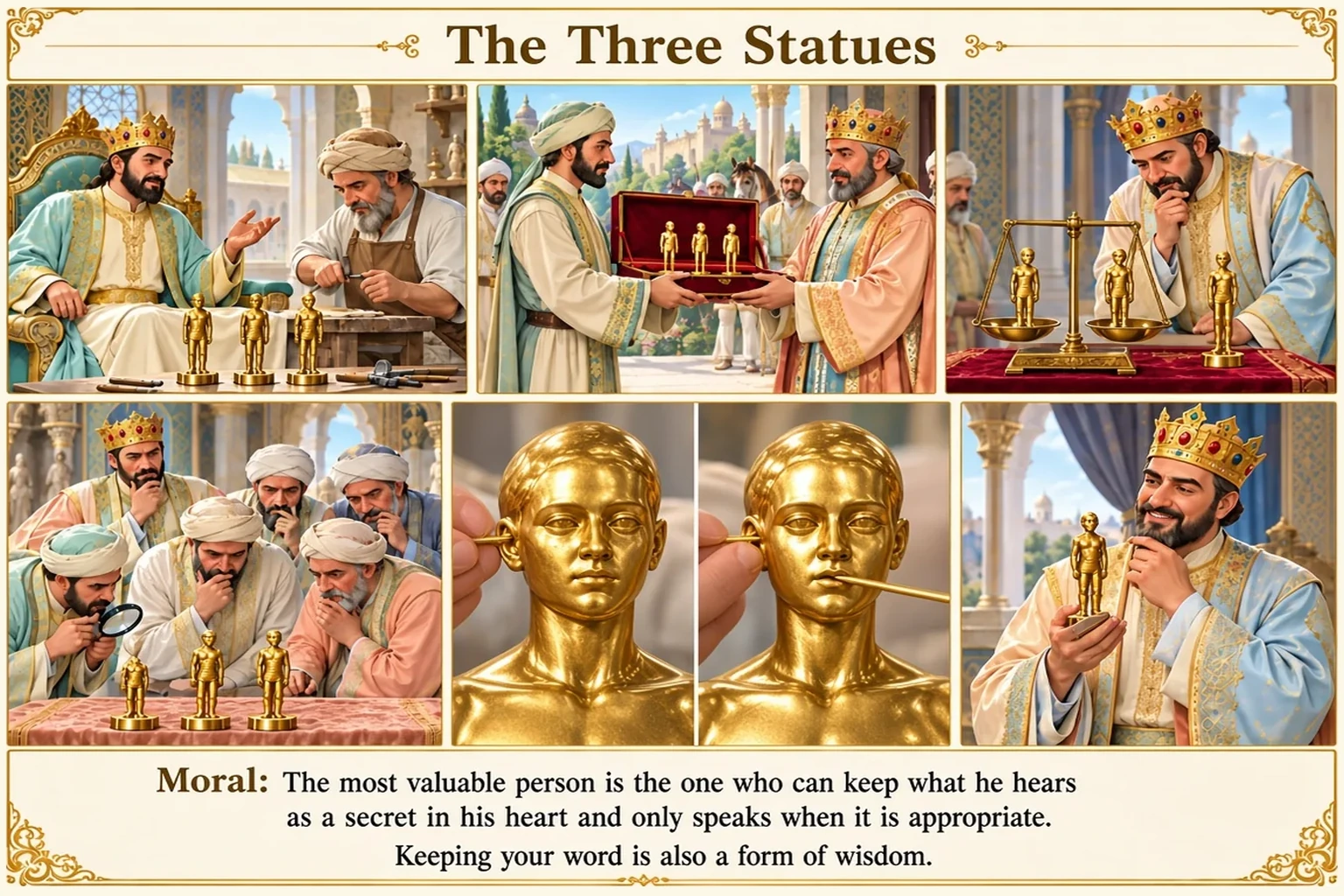 Illustration of The Three Statues