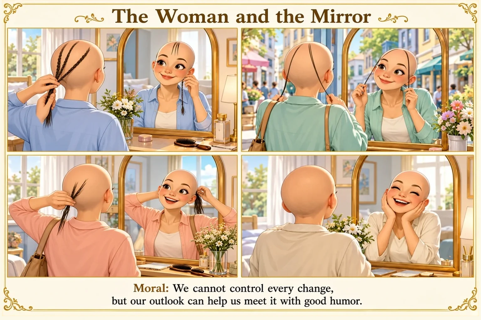 Illustration of The Woman and the Mirror