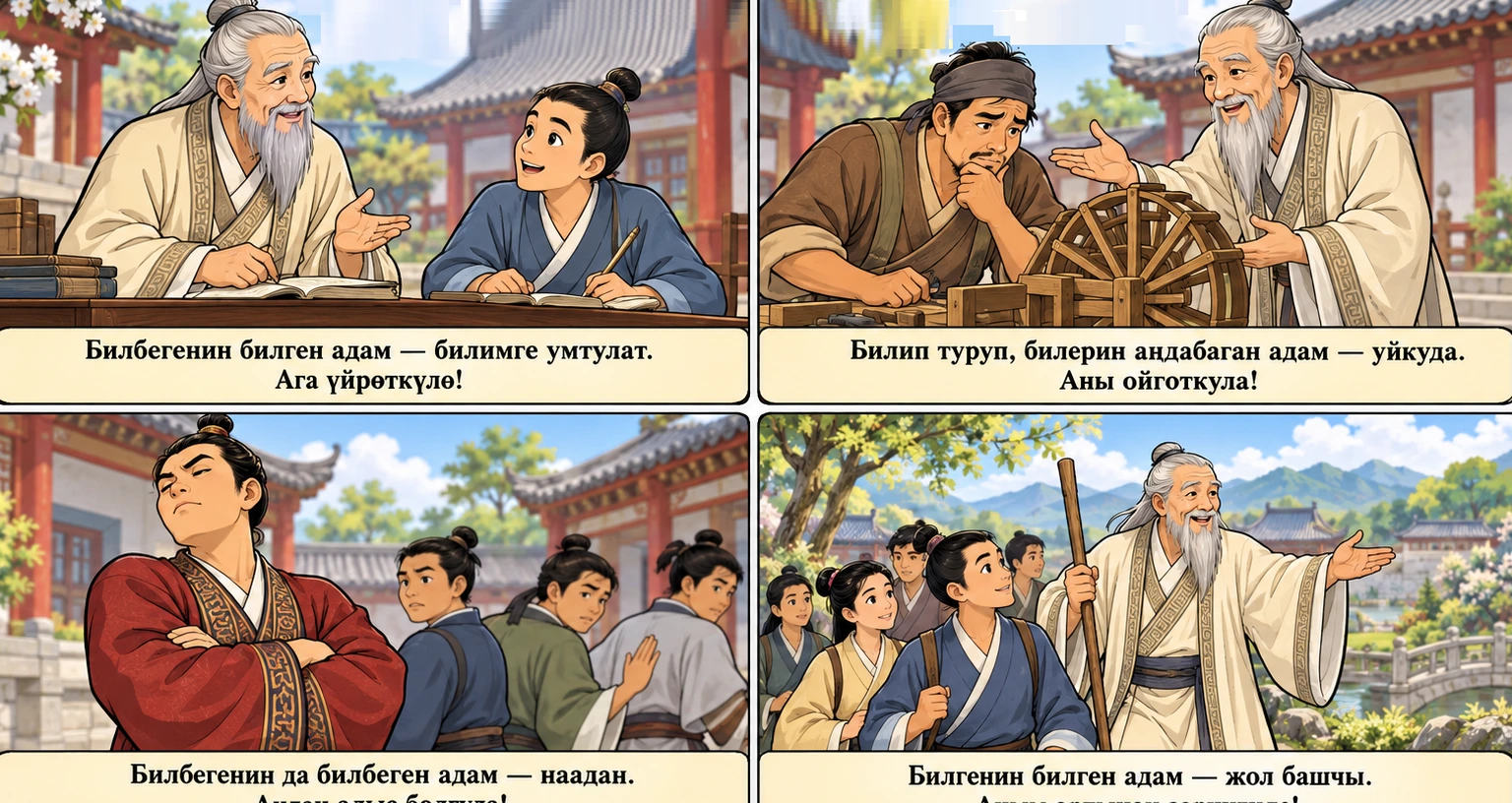 Билген жана билбеген сүрөтү