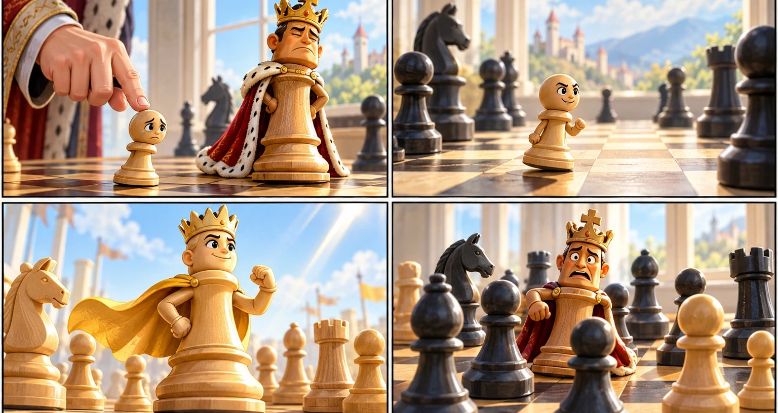 Пешка менен падыша сүрөтү