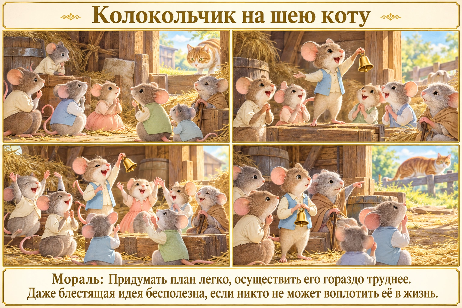 Иллюстрация: Колокольчик на шею коту
