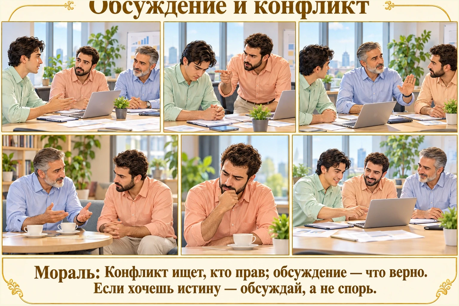 Иллюстрация: Обсуждение и конфликт