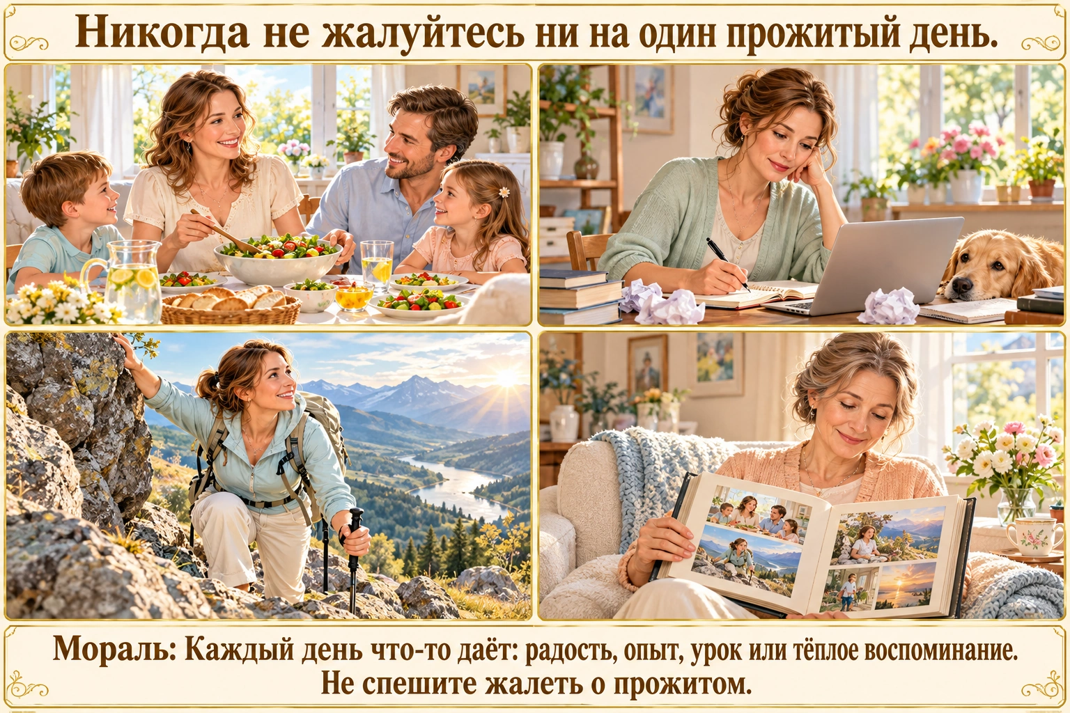 Иллюстрация: Никогда не жалуйтесь ни на один прожитый день.