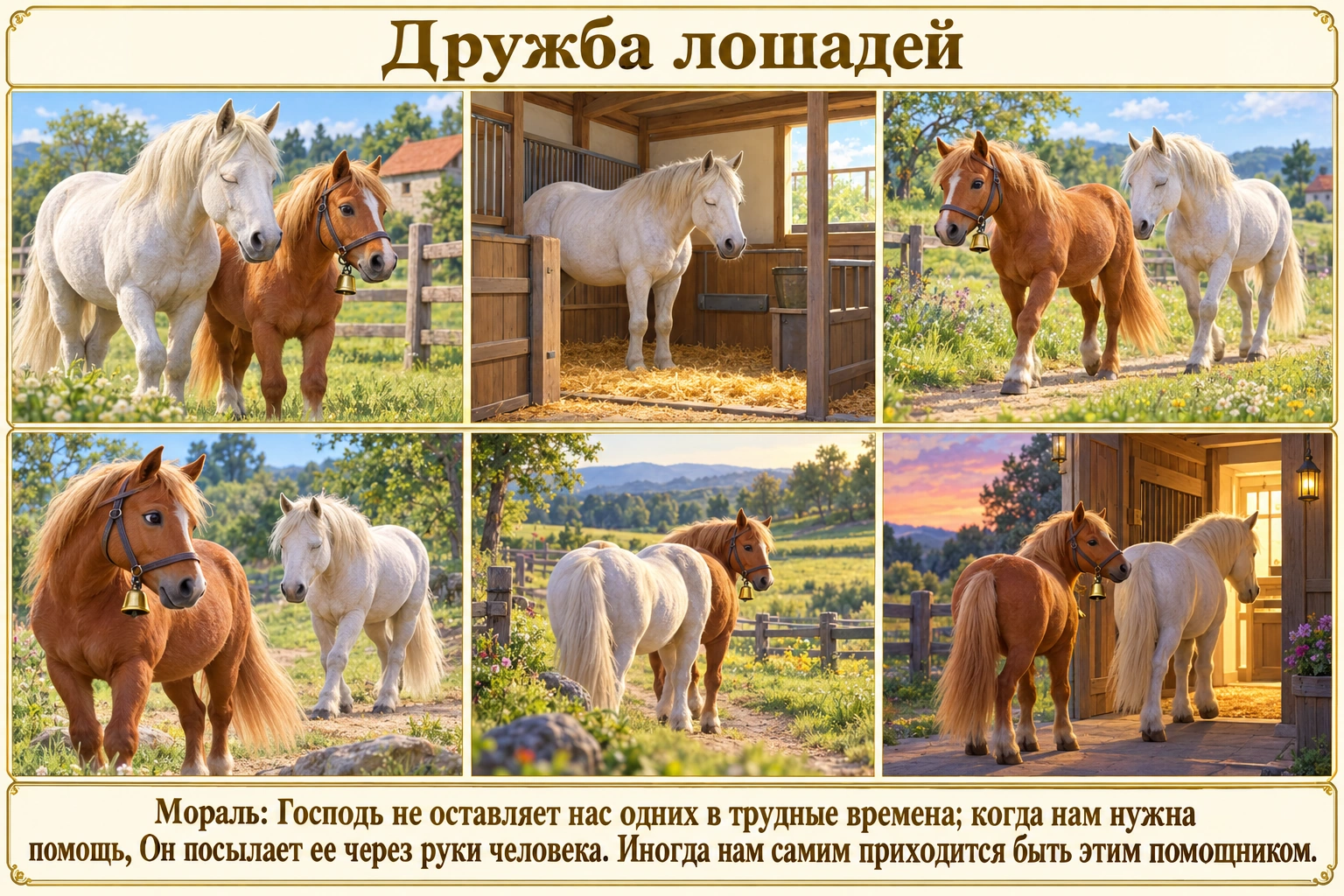 Иллюстрация: Дружба лошадей