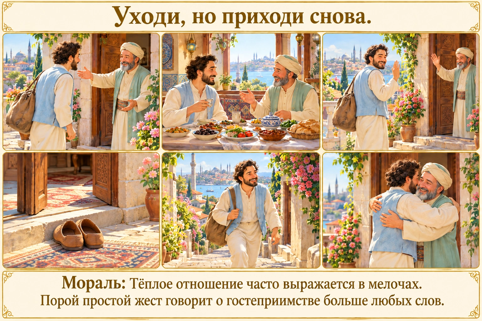 Иллюстрация: Уходи, но приходи снова.