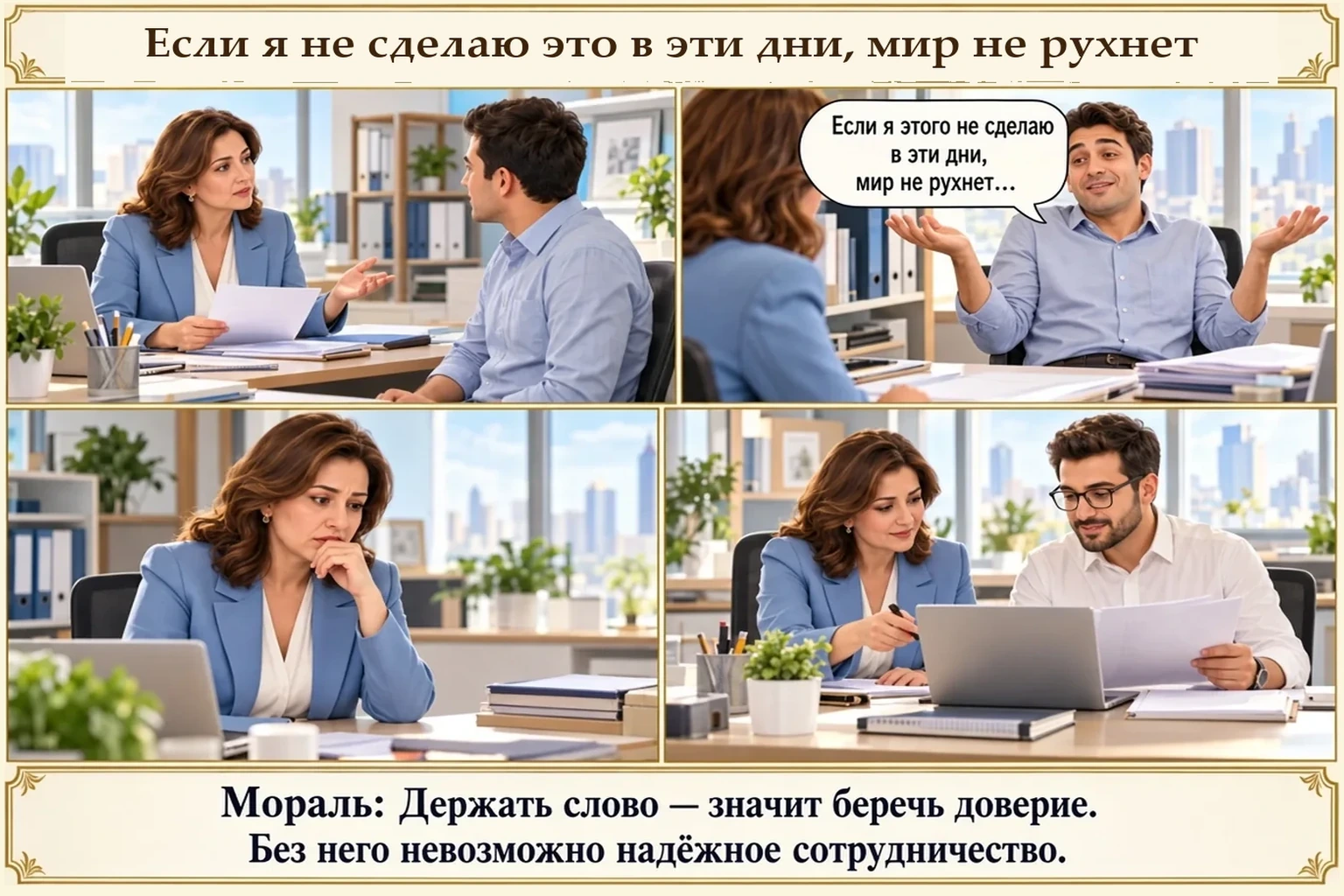 Иллюстрация: Если я не сделаю это в эти дни, мир не рухнет