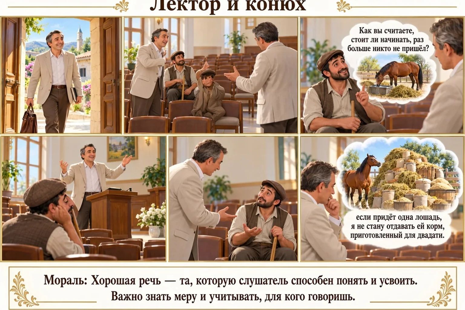 Иллюстрация: Лектор и конюх