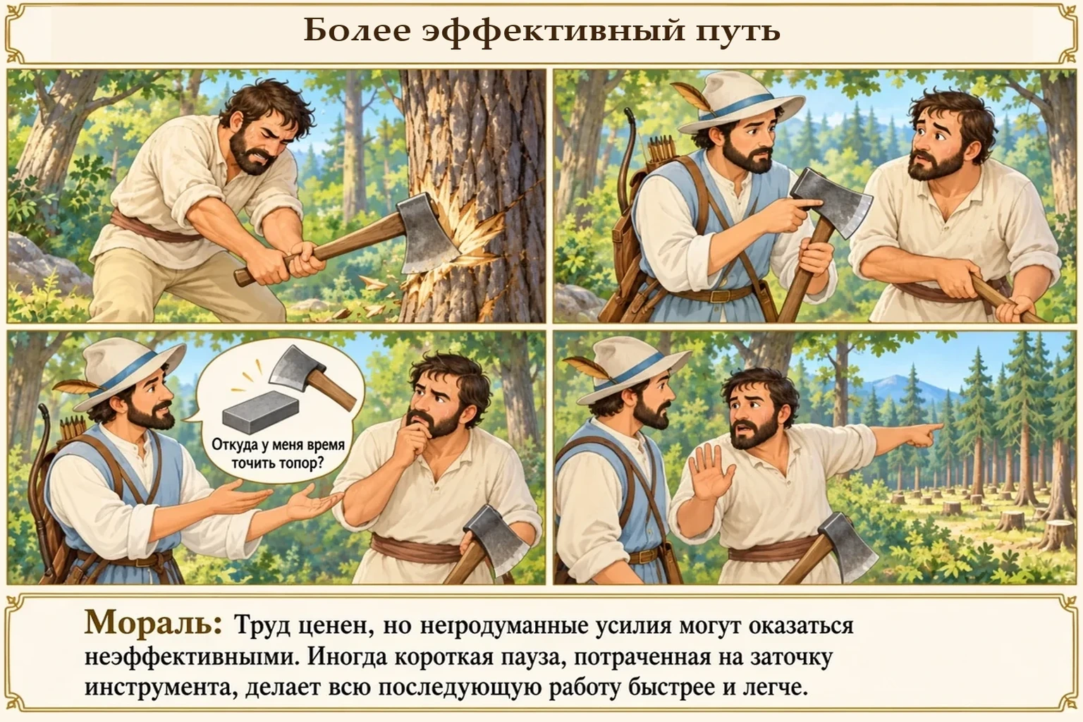 Иллюстрация: Сначала наточи топор