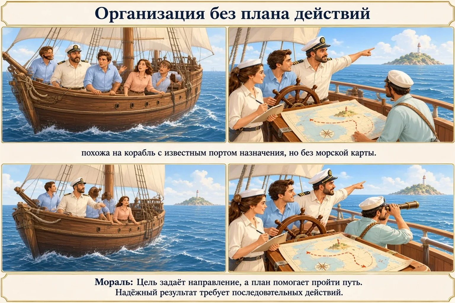 Иллюстрация: Организация без плана действий