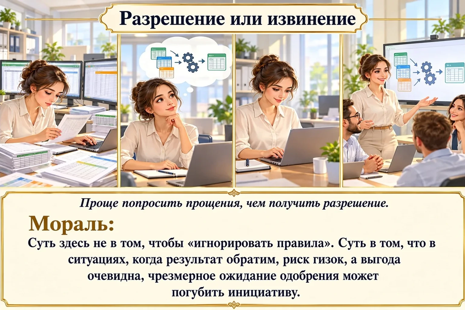 Иллюстрация: Разрешение или извинение