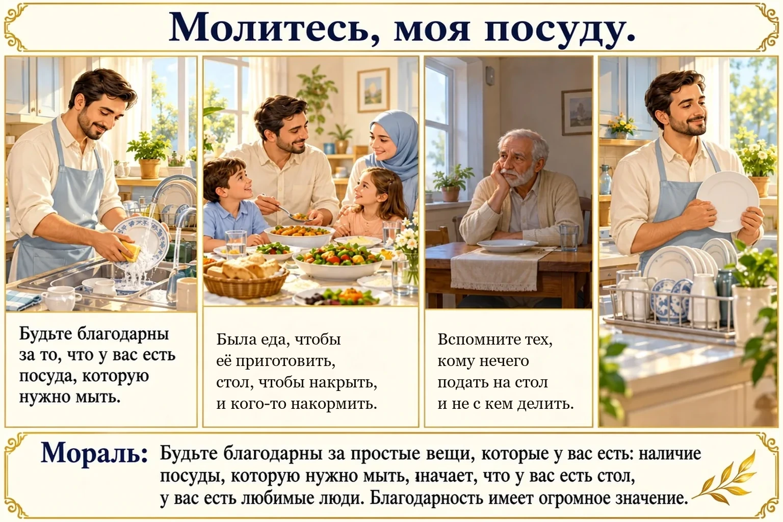 Иллюстрация: Молитесь, когда моете посуду