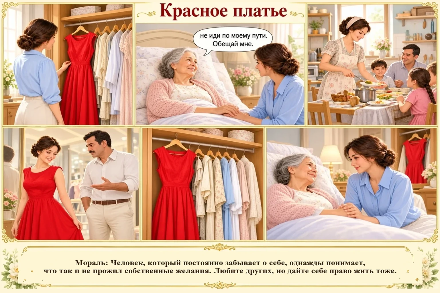 Иллюстрация: Красное платье