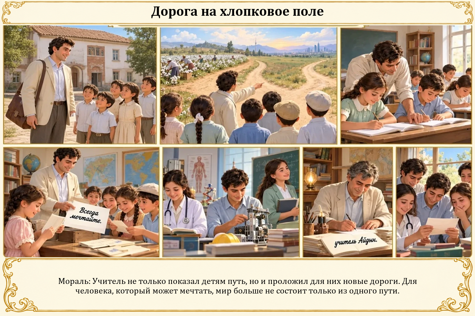 Иллюстрация: Дорога на хлопковое поле
