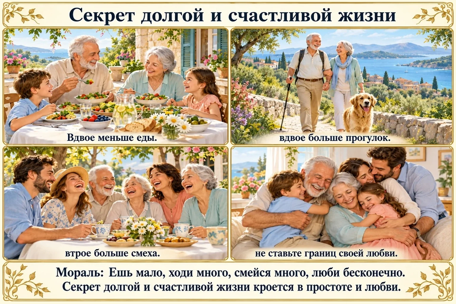 Иллюстрация: Секрет хорошей жизни и долголетия