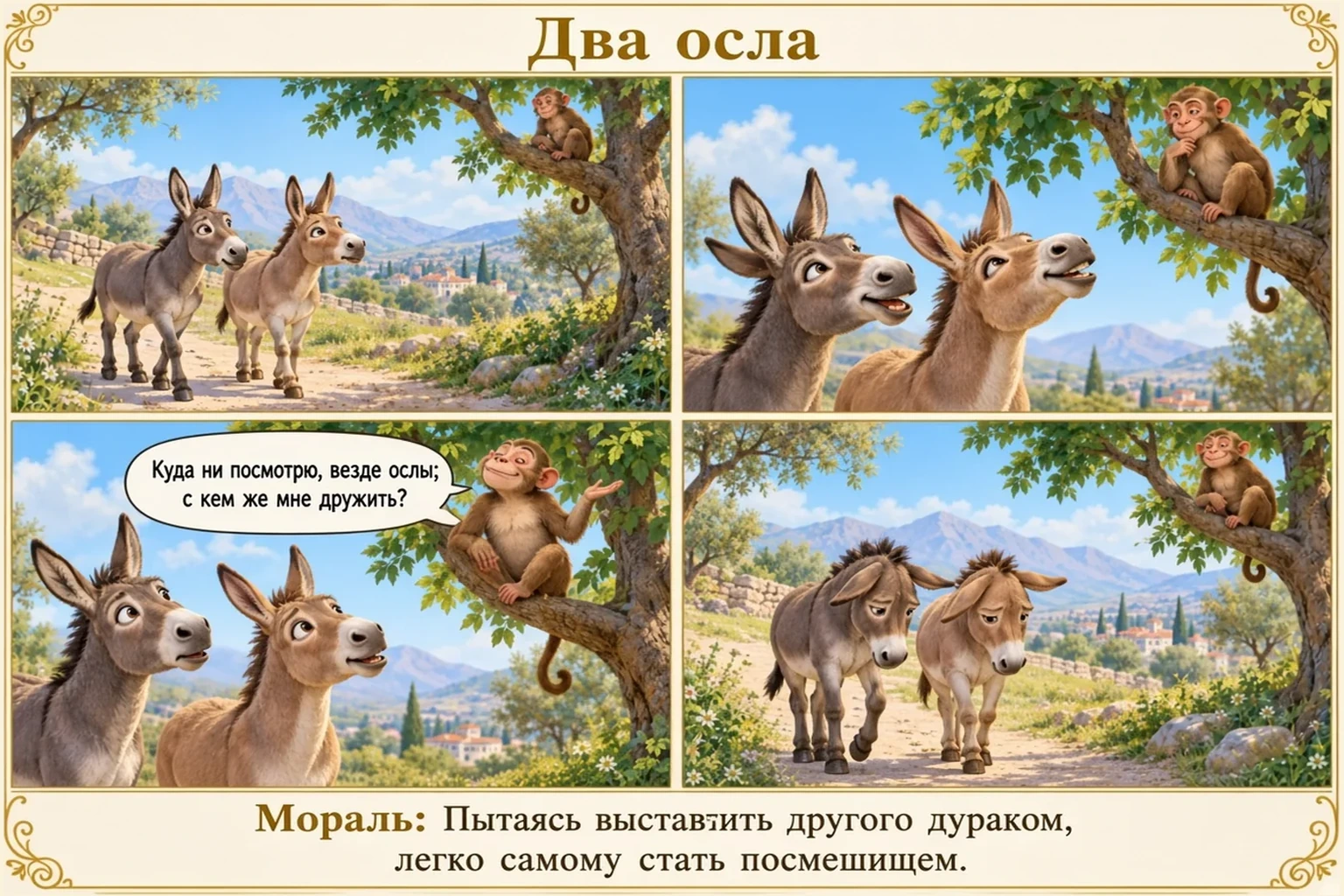 Иллюстрация: Два осла