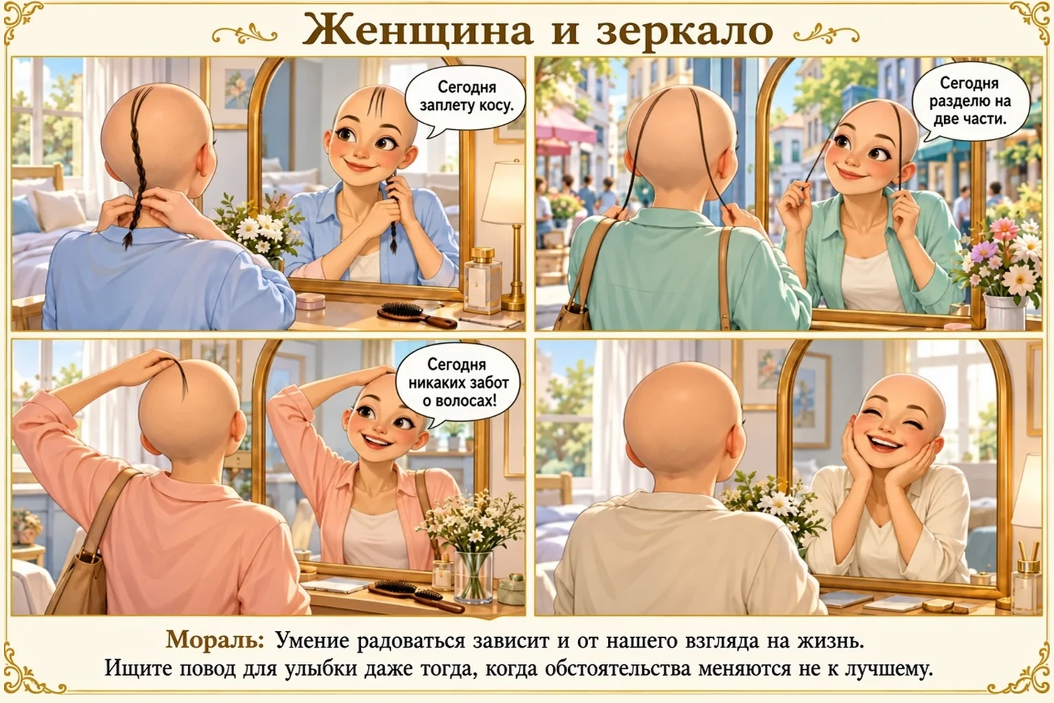 Иллюстрация: Женщина и зеркало